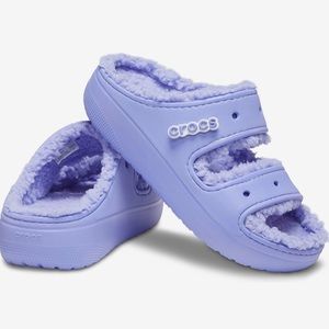 Crocs classic fur lined cozzzy sandal purple - 10 NWT